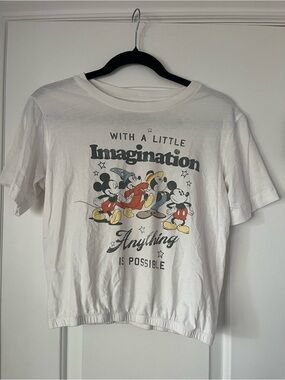 Disney White Tee 'With a Little Imagination' Mickey Graphic